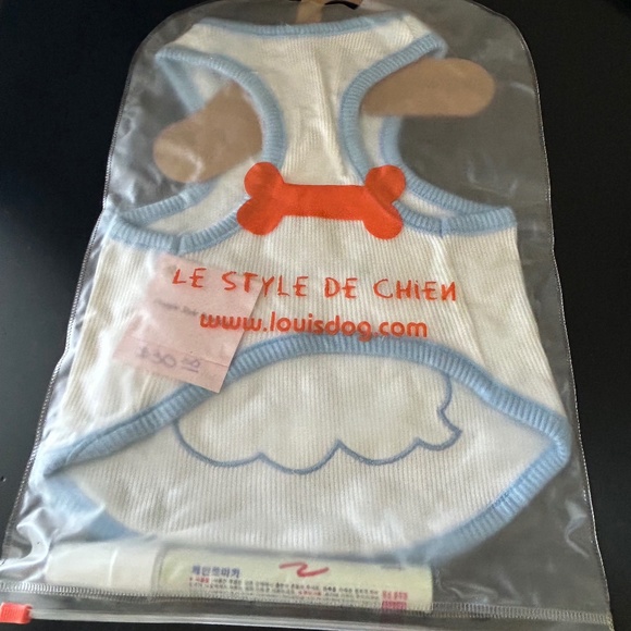Louis Dog “Name Me” Blue and White Top. Size  Large. NWT. - Picture 4 of 5